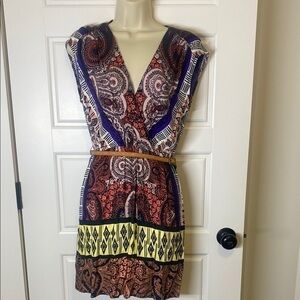 twelth street by cynthia vincent boho belted  dress small